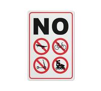 Compladeta Cartello in metallo con scritta "No Skateboarding, Bicycle, Roller Blading and Scooter Riding Sign", 30,5 x 20,3 cm, per affari, posto di lavoro, ufficio, casa, consegna, cartelli stradali