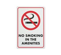 Compladeta Cartello in metallo con scritta "No Smoking In Amenities", 30,5 x 20,3 cm, in alluminio antiruggine, multicolore