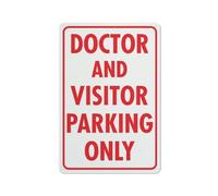 Compladeta Cartello in metallo per esterni con scritta "Doctor And Visitor Parking Only", 30,5 x 20,3 cm, per affari, posto di lavoro, ufficio, casa, consegna, cartelli stradali, cartelli da giardino