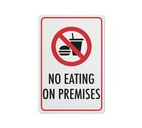 Compladeta Cartello "No Eating On Premises per la casa", 30,5 x 20,3 cm, in alluminio di alta qualità, resistente al sole, antiruggine