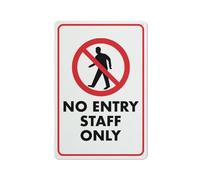 Compladeta Cartello "No Entry Staff Only", 20,3 x 30,5 cm, in alluminio antiruggine, resistente ai raggi UV, impermeabile, resistente alle intemperie e allo sbiadimento, 4 fori preforati