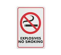 Compladeta Cartello "No Smoking Explosives Sign For Business", 20,3 cm x 30,5 cm, in alluminio antiruggine, stampa UV, 4 fori preforati. Durevole/resistente alle intemperie