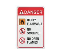 Compladeta Cartello per la casa, con scritta "Danger Highly Flammable No Smoking No Flames Sign For House", 30,5 x 20,3 cm, in alluminio di alta qualità, resistente al sole, antiruggine