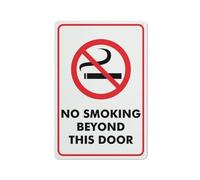 Compladeta Cartello per porta con scritta "No Smoking Beyond This Door", 20,3 x 30,5 cm, in alluminio antiruggine, resistente ai raggi UV, impermeabile, resistente alle intemperie e allo sbiadimento