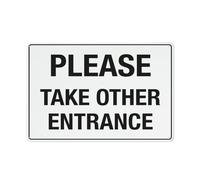 Compladeta Cartello "Please Take Other Entrance 20,3 cm X12" in alluminio antiruggine per esterni, targa in latta per casa, affari, cortile