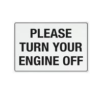 Compladeta Cartello "Please Turn Your Engine Off", 20,3 x 30,5 cm, in alluminio antiruggine, resistente ai raggi UV, impermeabile, resistente alle intemperie e allo sbiadimento, 4 fori preforati