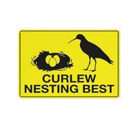 Compladeta Curlew Nesting Best Bright Yellow Sign 30,5 x 20,3 cm, cartello in metallo con fori preforati per un facile montaggio per uso interno o esterno per porte o cancelli