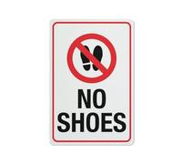 Compladeta No Shoes Sign 20,3 x 30,5 cm antiruggine alluminio facile da leggere e robusto Keep Out Outdoor Metal Signs For Home Farm Yard