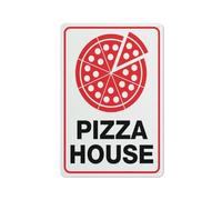 Compladeta Targa in alluminio con motivo "Pizza House", 30,5 x 20,3 cm, resistente alle intemperie, per interni ed esterni