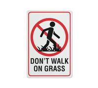 Compladeta Targa in latta con scritta "Don't Walk On Grass 30,5 x 20,3 cm, ideale per giardino e cortile decorazione da parete