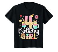 Compleanno 4 Ragazze Gelato Dolci Quattro 4 Anni Maglietta