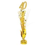 Compleanno 40 Anni Centrotavola Decorativo Oro per Tavoli e Giardino | Alluminio Film e Blocco di Cemento, Segnaposto Tema Festa, Focal Point per Decorazioni Tavola Natalizie