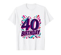Compleanno 40 Anni coriandoli e Stelle filanti Maglietta