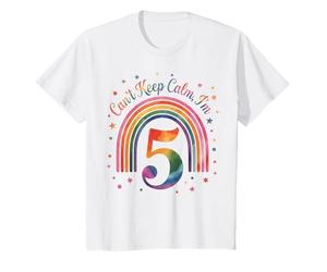 Compleanno Arcobaleno « Non Posso Stare calmo, Ho 5 Anni » Maglietta