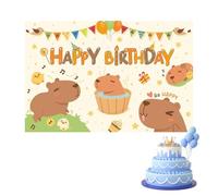 compleanno Banner Garden Birthday Sign - Foto Happy Birthday Sign for Wall Cartoon Capybara Birthday Yard Banner Segno di compleanno per |