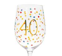 Compleanno Bicchiere Vino - Colorato Spotty Design - Regalo IN Scatola - Scelta
