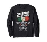 Compleanno Cinquant’Anni Uomo Motociclista Moto Cinquanta Maglia a Manica