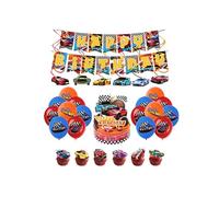 Compleanno Decorazione Auto da Corsa Feste di Compleanno Race Car Palloncino Feste Auto Corse Palloncini Festa Racing Car Topper Torta Corse Striscione per Compleanno Auto Corsa Vortici Streamers