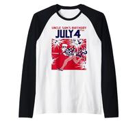 Compleanno dello Zio Sam 4 luglio Maglia con Maniche Raglan
