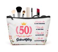 Compleanno donna, regalo di compleanno per donna, regalo di compleanno per donne, borsa per trucco, regalo di compleanno per sorella, fidanzata, collega, moglie, migliore amica, 50., 50 ° compleanno