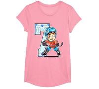 Compleanno Hockey su Ghiaccio - 7 Anni Bambino - 7° Compleanno Maglietta, Ragazze, Rosa, M
