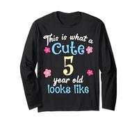 Compleanno per bambini Questo è ciò che sembra un carino 5 di cinque anni Maglia a Manica