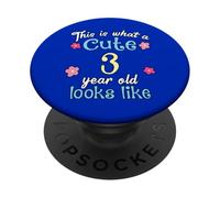 Compleanno per bambini This Is What A Cute 3 Tre Anni Sembra PopSockets PopGrip Adesivo