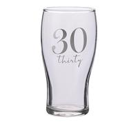 Compleanno Pinta Birra Vetro Con Argento Dettaglio - 30