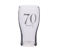 Compleanno Pinta Birra Vetro Con Argento Dettaglio - 70