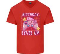Compleanno Ragazza Level Up Gaming Gamer 6° 7° 8° Uomo V-Neck Cotone T-Shirt