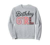 Compleanno Ragazza Rosa Pois Strisce Plaid Gingham Adolescenti Felpa