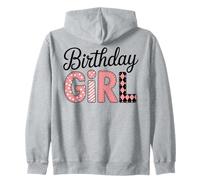 Compleanno Ragazza Rosa Pois Strisce Plaid Gingham Adolescenti Felpa con Cappuccio