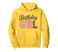Compleanno Ragazza Rosa Pois Strisce Plaid Gingham Adolescenti Felpa con Cappuccio