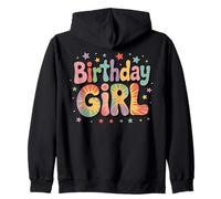 Compleanno Ragazza Tie Dye Arcobaleno Ragazza Teen Toddler Groovy Retro Felpa con Cappuccio