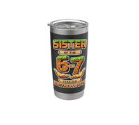 Compleanno Ragazzo 6 Ora 7 Anni 6-7 Pixel Game 67 Sorella Bicchiere termico in acciaio inox doppia parete