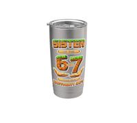 Compleanno Ragazzo 6 Ora 7 Anni 6-7 Pixel Game 67 Sorella Bicchiere termico in acciaio inox doppia parete