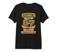 Compleanno Ragazzo 6 Ora 7 Anni 6-7 Pixel Game 67 Sorella Maglietta Premium