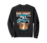 Compleanno Ragazzo 7 American Muscle Car 7th Bday Classic Car Kids Felpa