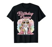 Compleanno Regina Cat Party Glam Diva 21 25 29 30 40 50 60 70 Maglietta