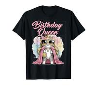 Compleanno Regina Cat Party Glam Diva 21 25 29 30 40 50 60 70 Maglietta