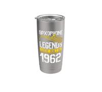 Compleanno Sassofono Leggende Nato nel 1962 60° compleanno Bicchiere termico in acciaio inox doppia parete