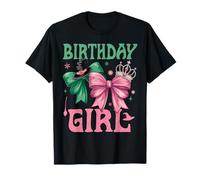 Compleanno Strega Rosa E Verde Compleanno Ragazza Donne Ragazza Bambini Maglietta