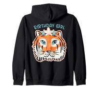 Compleanno Tiger Girl Face Flower Crown Cute Predatory Cat Felpa con Cappuccio