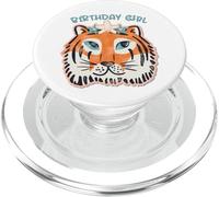 Compleanno Tiger Girl Face Flower Crown Cute Predatory Cat PopSockets PopGrip per MagSafe