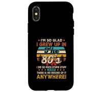 Compleanno vintage anni '80 Sono così felice di essere cresciuto negli anni '80 Custodia per iPhone X/XS