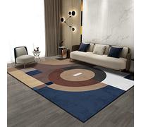 Complementi arredo moderno Geometria moderna blu marrone nero velluto tappeto cameretta bambini 80x160cm