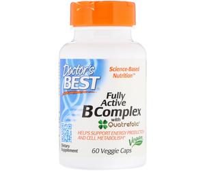 Complesso B completamente attivo Doctor's Best, (vitamine del gruppo B e acido folico in forme attivate) 60 capsule vegetali