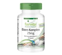 Complesso di ferro 25 mg - 90 capsule vegane - alto dosaggio - Fairvital