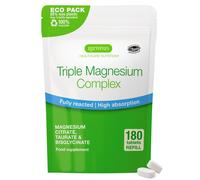 Complesso di Magnesio Triplo, 2000 mg di Glicinato, Citrato e Taurato, Etichetta