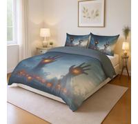 Completa Singola Doppia Con Chiusura A Cerniera Fantasia Copripiumino Orrore Mano Halloween Duvet Cover per camera da letto e soggiorno 240x220cm(95" x 87"), Ciano